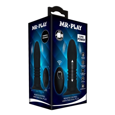 MR PLAY - VIBRATING ANAL PLUG 4 vibrations 4 thrusting Remote Control Mr. Play
