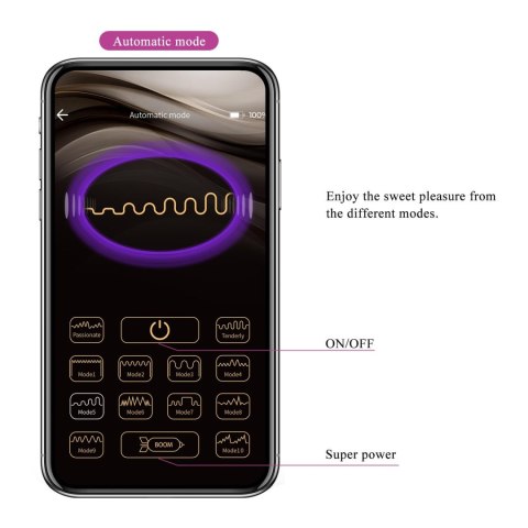 PRETTY LOVE - August, Mobile APP Long-distance Control 12 vibration functions, ABS Silicone, USB rechargeable Pretty Love