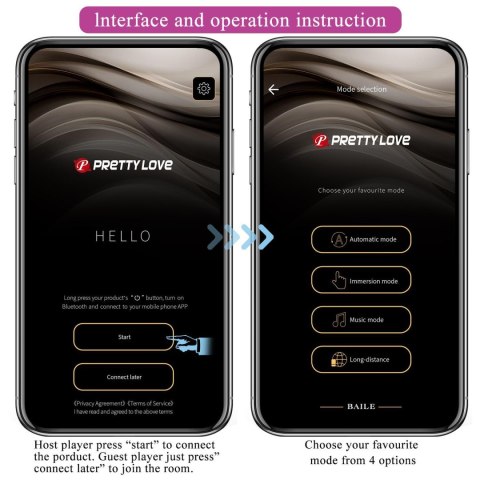 PRETTY LOVE - August, Mobile APP Long-distance Control 12 vibration functions, ABS Silicone, USB rechargeable Pretty Love