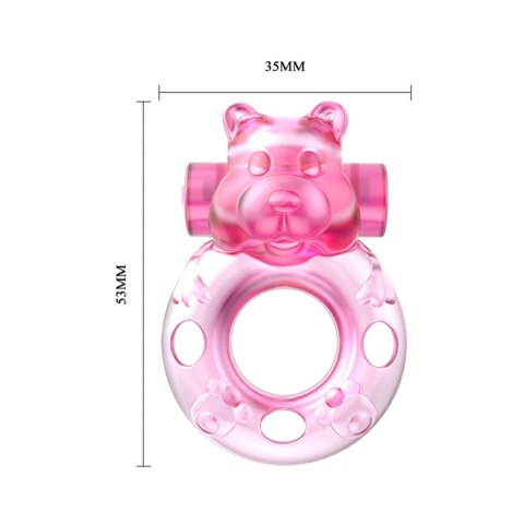 Vibrating Bear Cock Ring - Pink BAILE
