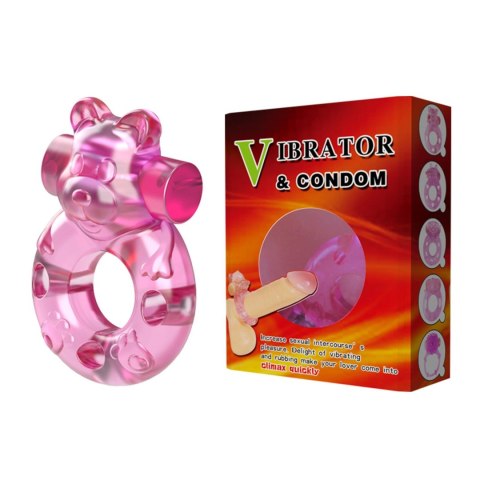 Vibrating Bear Cock Ring - Pink BAILE