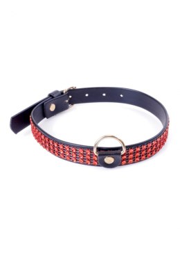 Fetish Boss Series Collar with crystals 2 cm Red Line Fetish Boss Series