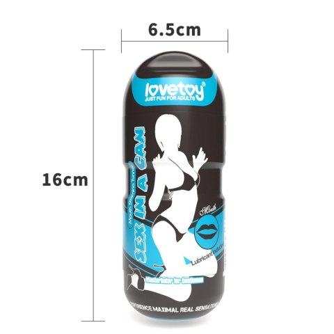 Masturbator wibrujący Lovetoy Sex In A Can usta 16 cm Lovetoy