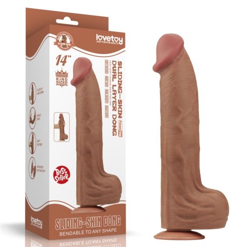 Dildo dwuwarstwowe Lovetoy brązowe 14 cali Lovetoy
