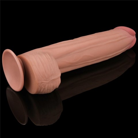 Dildo dwuwarstwowe Lovetoy z ruchomą skórą 12 cali Lovetoy