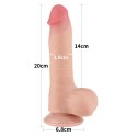 Dildo realistyczne dwuwarstwowe Lovetoy 8 cali Lovetoy