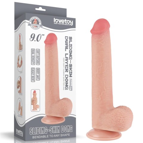 Dildo realistyczne dwuwarstwowe Lovetoy 9 cali Lovetoy