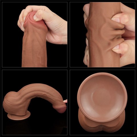 Dildo realistyczne dwuwarstwowe Lovetoy brązowe 11,5 cala Lovetoy