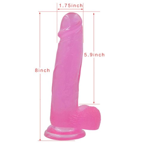 Dildo żelowe Lovetoy różowe z przyssawką 20 cm Lovetoy