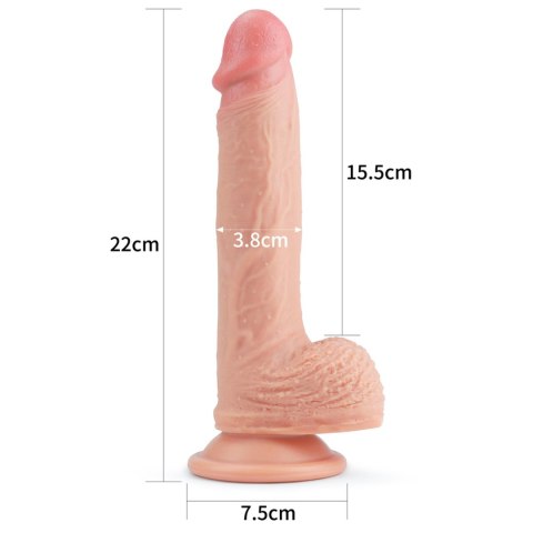Dildo dwuwarstwowe Lovetoy platynowy silikon 21.5 cm Lovetoy