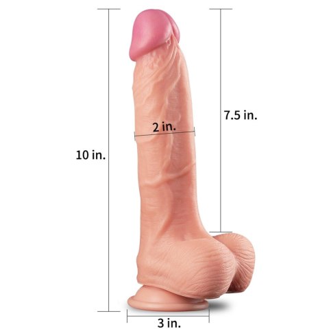 Dildo dwuwarstwowe Lovetoy platynowy silikon 25 cm Lovetoy