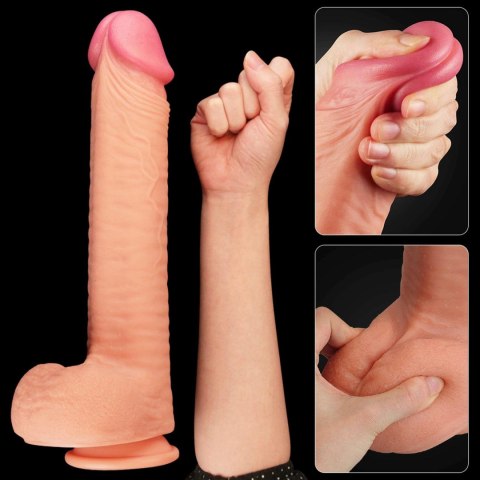 Dildo dwuwarstwowe Lovetoy platynowy silikon 30.5 cm Lovetoy