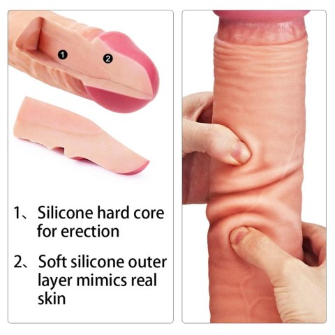 Dildo dwuwarstwowe Lovetoy platynowy silikon 30.5 cm Lovetoy