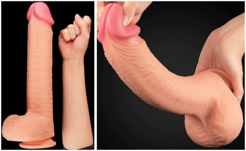 Dildo dwuwarstwowe Lovetoy platynowy silikon 30.5 cm Lovetoy
