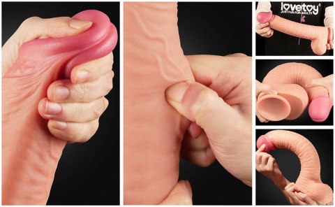 Dildo dwuwarstwowe Lovetoy platynowy silikon 30.5 cm Lovetoy
