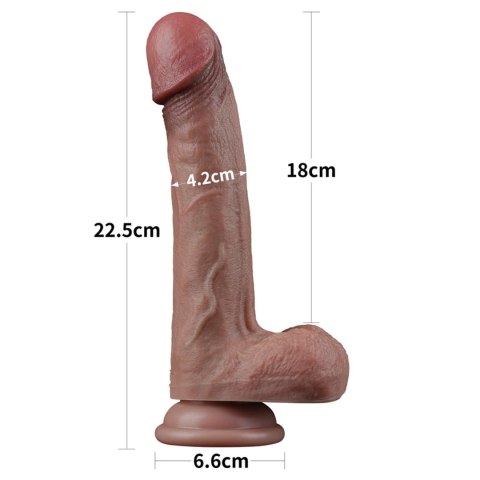 Dildo dwuwarstwowe Lovetoy silikonowe wibrujące 23 cm Lovetoy