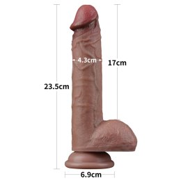 Dildo dwuwarstwowe Lovetoy silikonowe wibrujące 23 cm Lovetoy