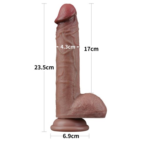 Dildo dwuwarstwowe Lovetoy silikonowe wibrujące 23 cm Lovetoy