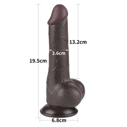 Dildo realistyczne Lovetoy z przesuwającą się skórą TPE 7,5 cala czarny Lovetoy