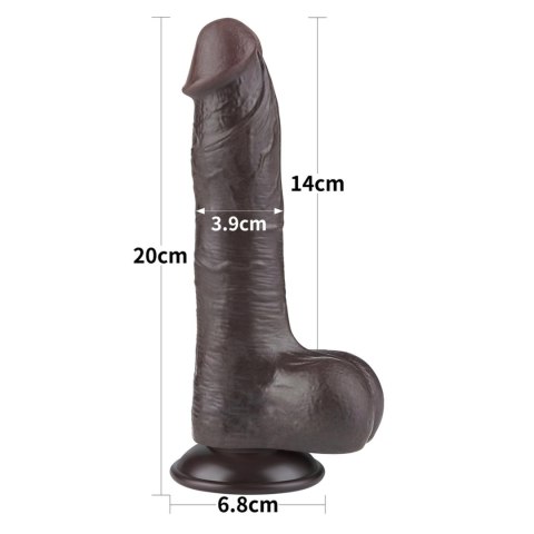 Dildo realistyczne Lovetoy z przesuwającą się skórą czarny 8 cali Lovetoy