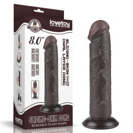 Dildo realistyczne Lovetoy z przesuwaną skórą czarne 7 cali Lovetoy