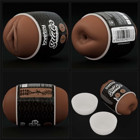 Dwustronny masturbator Lovetoy TPE brązowy 10,3 cm Lovetoy