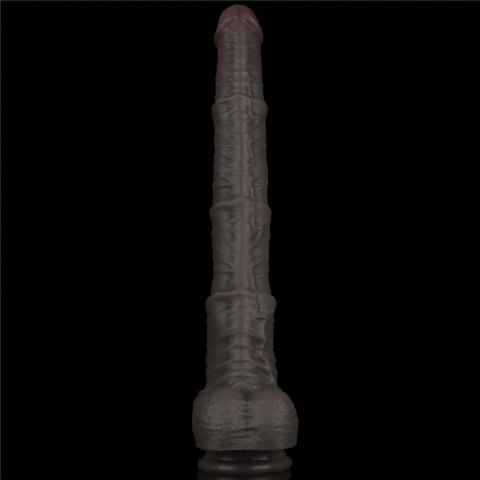 Dildo dwuwarstwowe Lovetoy giętkie czarne 40 cm Lovetoy