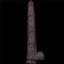 Dildo dwuwarstwowe Lovetoy giętkie czarne 40 cm Lovetoy