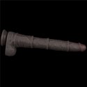 Dildo dwuwarstwowe Lovetoy giętkie czarne 40 cm Lovetoy