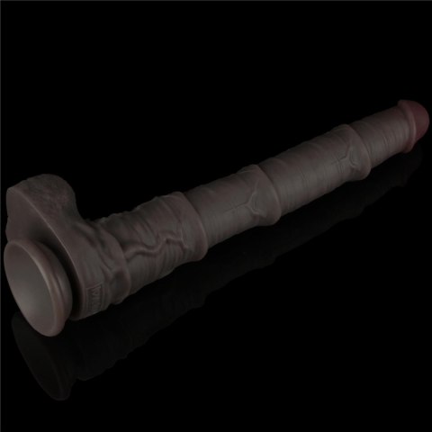 Dildo dwuwarstwowe Lovetoy giętkie czarne 40 cm Lovetoy