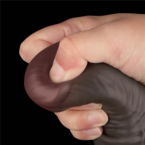Dildo dwuwarstwowe Lovetoy giętkie czarne 40 cm Lovetoy