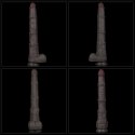 Dildo dwuwarstwowe Lovetoy giętkie czarne 40 cm Lovetoy