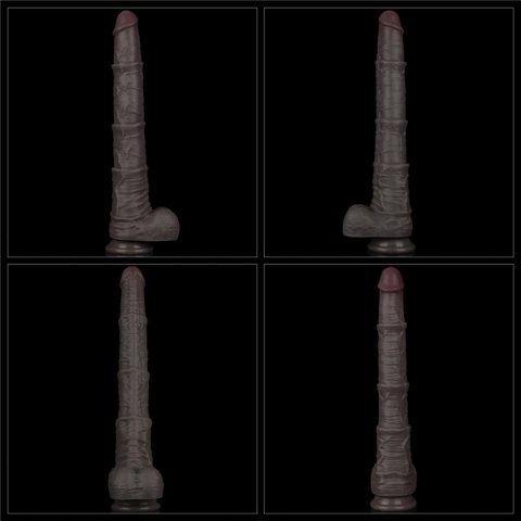 Dildo dwuwarstwowe Lovetoy giętkie czarne 40 cm Lovetoy