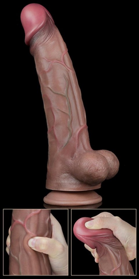 Dildo dwuwarstwowe Lovetoy platynowy silikon 29,5 cm Lovetoy