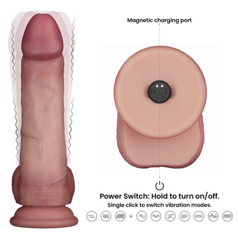 Dildo realistyczne Lovetoy Sliding Skin Pro II wibrujące z pilotem 20 cm Lovetoy