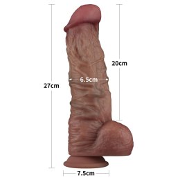 Dildo realistyczne dwuwarstwowe Lovetoy silikonowe z wibracjami 27 cm Lovetoy