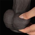 Dildo realistyczne dwuwarstwowe Lovetoy wibrujące czarne 37 cm Lovetoy