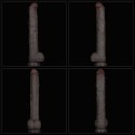 Dildo realistyczne dwuwarstwowe Lovetoy wibrujące czarne 37 cm Lovetoy