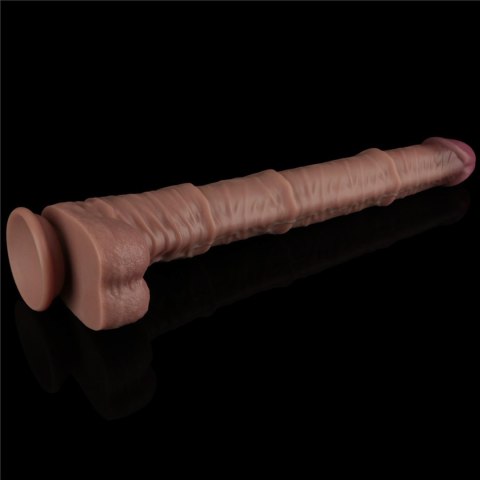 Dildo realistyczne dwuwarstwowe Lovetoy wibrujące giętkie 40 cm Lovetoy