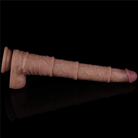 Dildo realistyczne dwuwarstwowe Lovetoy wibrujące giętkie 40 cm Lovetoy