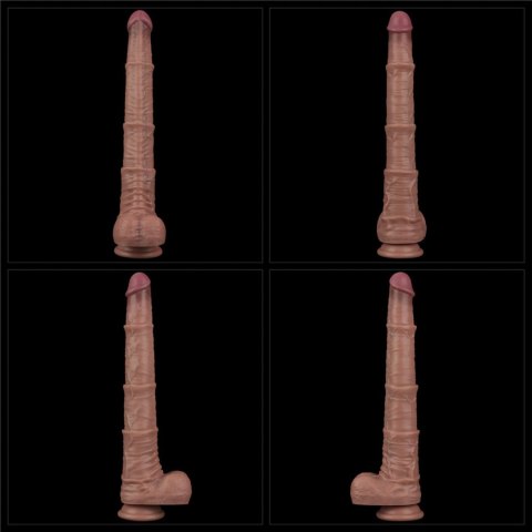 Dildo realistyczne dwuwarstwowe Lovetoy wibrujące giętkie 40 cm Lovetoy
