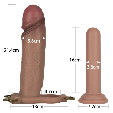 Strap on z prętem silikonowym Lovetoy Ingen cielisty L XL 2XL 22.8 cm Lovetoy
