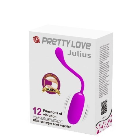 Kulka orgazmowa jajeczko wibrujące 12 trybów USB fioletowa Pretty Love