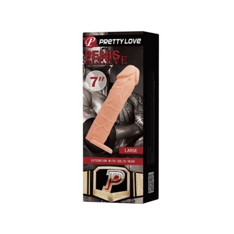 Realistyczna nakładka na penisa jądra przedłużająca 18cm Pretty Love Realistyczna nakładka na penisa jądra przedłużająca 18cm Pretty Love