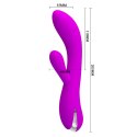 Wibrator grzejący punkt G łechtaczka królik 20cm 12trybów USB Pretty Love