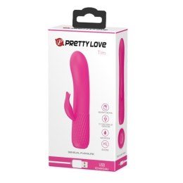 Wibrator króliczek z masażerem łechtaczki 15cm 12 trybów USB Pretty Love