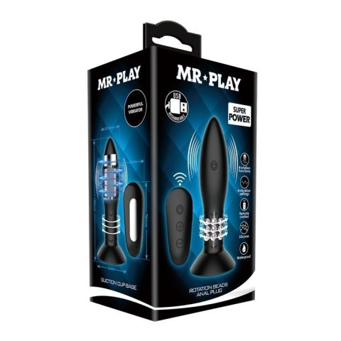 Plug analny wibracja rotacja pilot sex korek 13cm Mr. Play