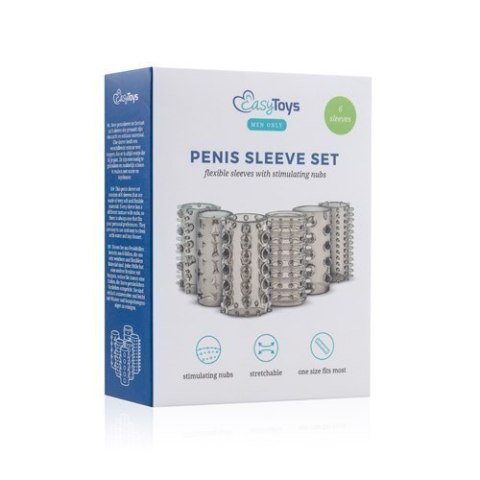 Zestaw nakładek stymulujących na penisa wibrator 6szt Easytoys Zestaw nakładek stymulujących na penisa wibrator 6szt Easytoys
