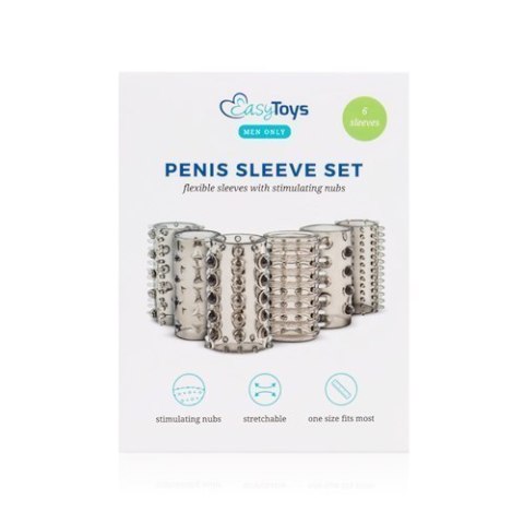 Zestaw nakładek stymulujących na penisa wibrator 6szt Easytoys Zestaw nakładek stymulujących na penisa wibrator 6szt Easytoys