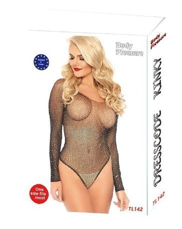 Błyszczące body erotyczne siateczka stringi Body Pleasure Błyszczące body erotyczne siateczka stringi Body Pleasure
